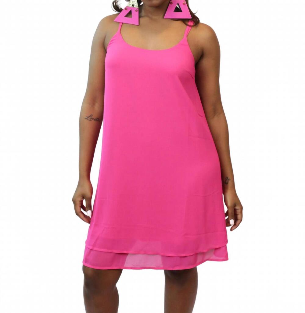 NEW HYFVE sleeveless swing mini dress in deep pink